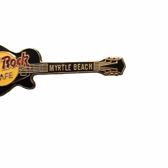 Hard Rock Café Myrtle Beach US Pin 1990s Black Les Paul Guitar Red Letter - Picture 3 of 7